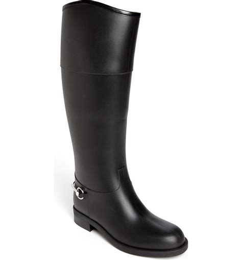 gucci rubber waterproof rain boot|gucci print thigh high boots.